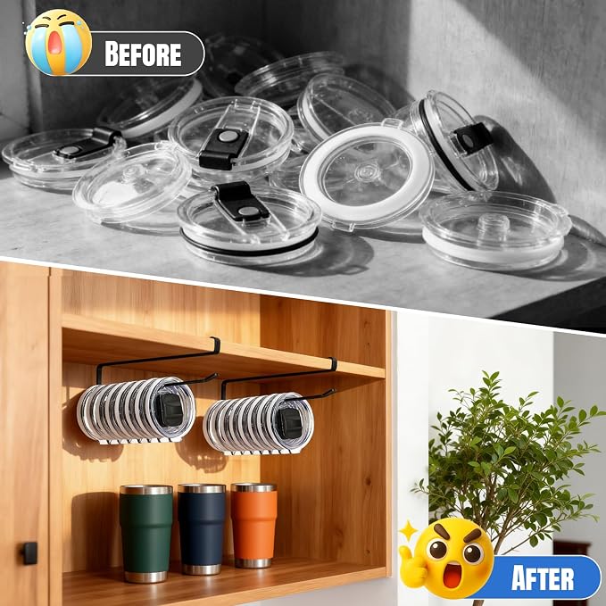 1 Pack Tumbler Lid Organizer, Versatile Cup & Water Bottle Lid Holder, Upgraded - Image 5