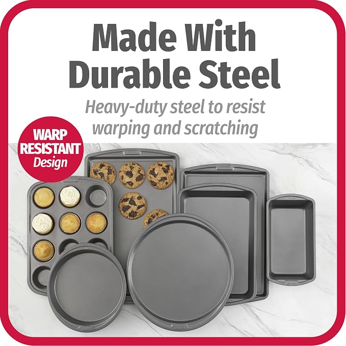 GoodCook Everyday 7-Piece Non-Stick Bakeware Set – 2 Cookie Sheet Pans - Image 4