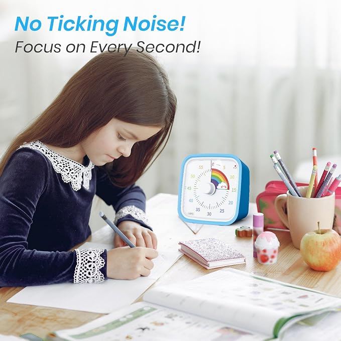 Yunbaoit Visual Timer with Protective Case, Rainbow Disk 60 Minute Countdown - Image 6