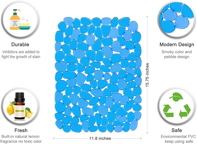 Bligli Pebble Sink Mat for Stainless Steel/Ceramic Sinks, PVC Eco-Friendly Sink - Image 3