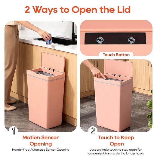 BestOffice 13 Gallon Trash Can Automatic Kitchen Trash Can Touch Free - Image 5