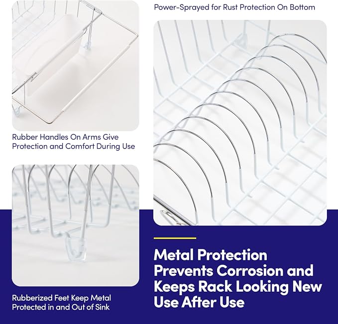 Dish Drying Rack Over The Sink Expandable to 24.5" Dish Drainer — Space-Saving - Image 4
