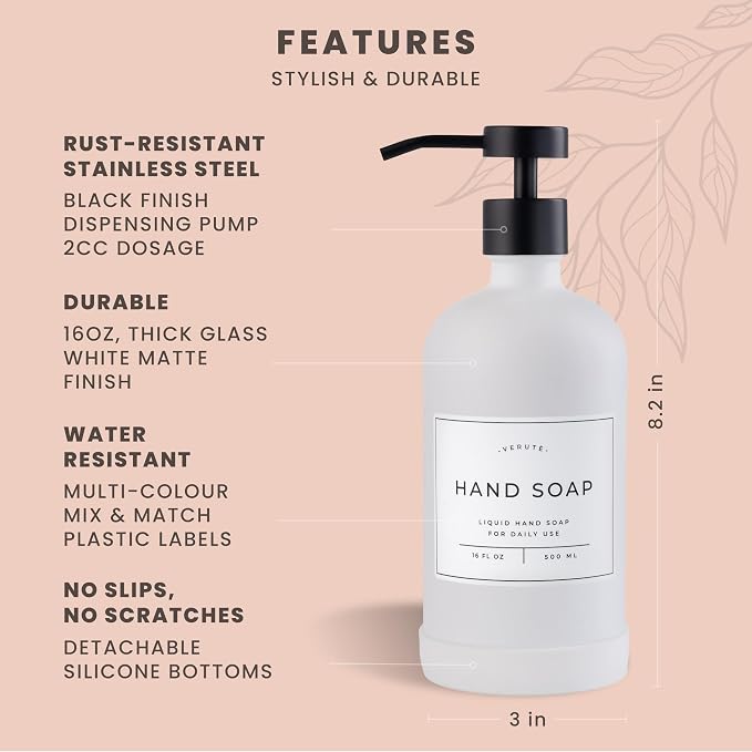 Hand and Dish Soap Dispenser for Kitchen and Bathroom, Stainless Steel Pumps - Image 6