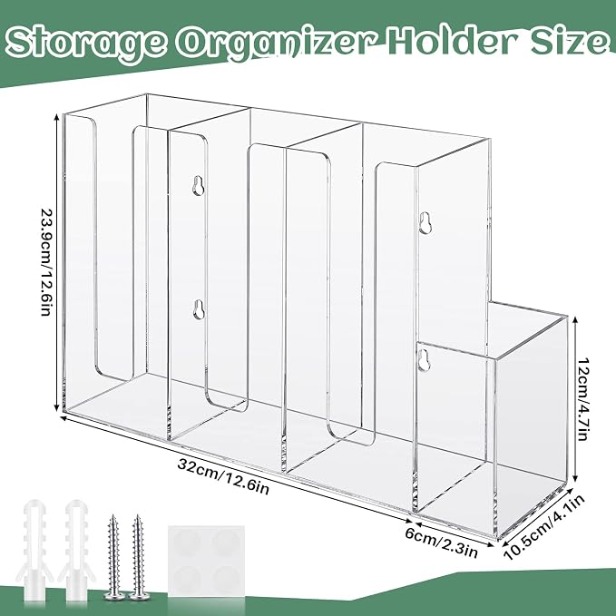 Cunhill 4 Compartments Acrylic Coffee Cup and Lid Storage Organizer Holder - Image 2