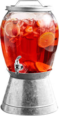 Style Setter Beverage Dispenser Cold Drink Dispenser Glass Jug, Metal Stand & by Stylesetter