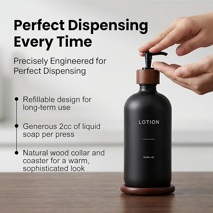 Soap Dispenser Bathroom, Refillable Lotion Dispenser - Image 4