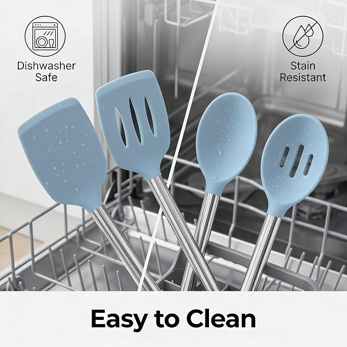 Vayvnt 4PCS Kitchen Utensils Set, Heat Resistant Silicone Utensils Set - Image 7