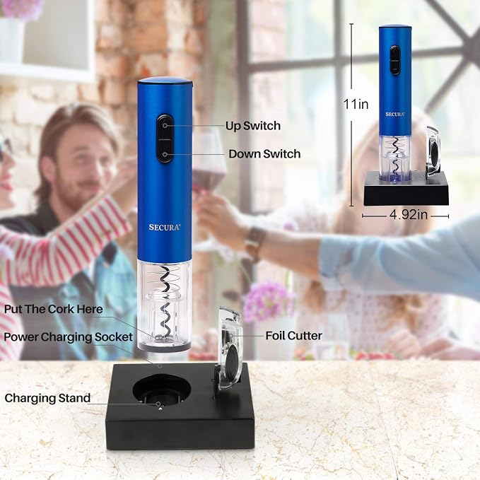 Secura Electric Wine Opener, Automatic Electric Wine Bottle Corkscrew Opener - Image 5