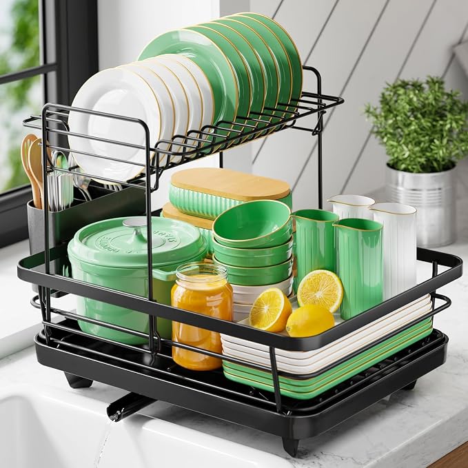 Kitsure Dish Drying Rack for Kitchen Counter, Stainless Steel Sink Organization by Kitsure