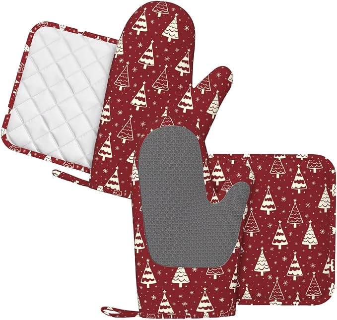 Christmas Oven Mitts and Pot Holders Set - Image 2