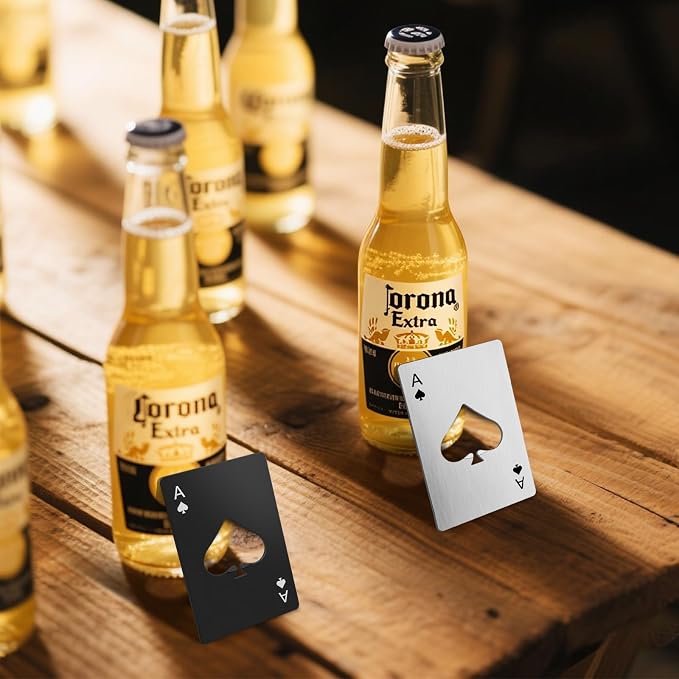 6PCS Poker Card Bottle Openers, Stainless Steel Credit Card Size Beer Bottle - Image 6
