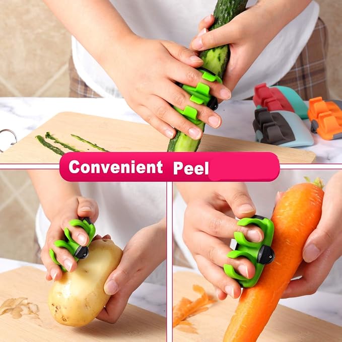 Mudder 4 Pieces Finger Vegetable Palm Peeler Kitchen Fruit Potato Peeler - Image 3