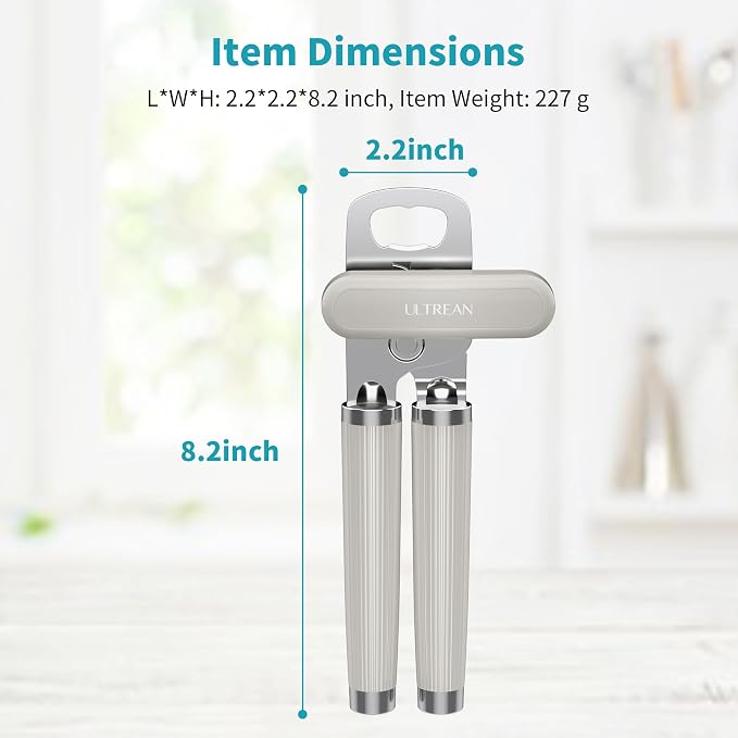 Ultrean Manual Can Opener Bottle Opener, Heavy Duty Stainless Steel Smooth Edge - Image 7