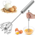 2026 Upgraded Semi-Automatic Stainless Steel Egg Beater – Hand Push Whisk by Unknown