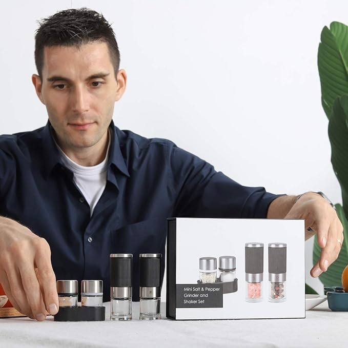 VEVOK CHEF Mini Salt and Pepper Grinder set - Image 3