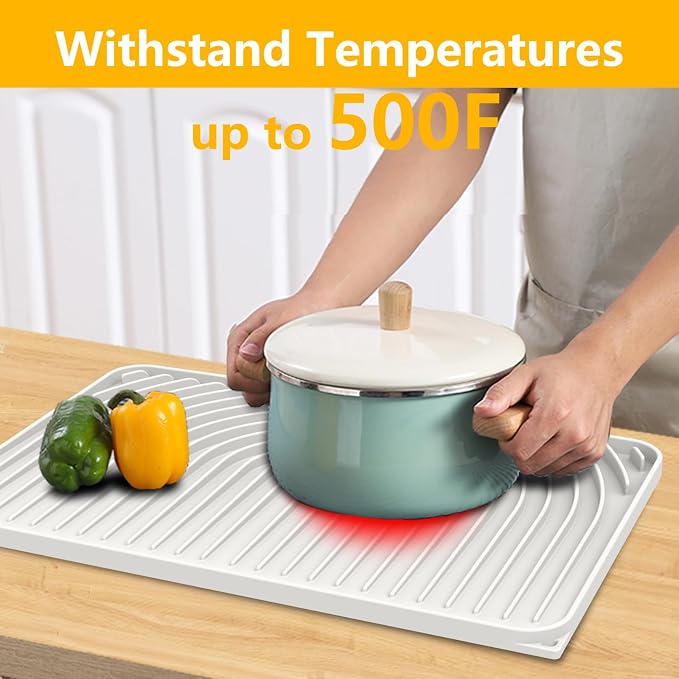Silicone Drying Mat for Kitchen Counter, Dish Drying Rack Matt - Image 5