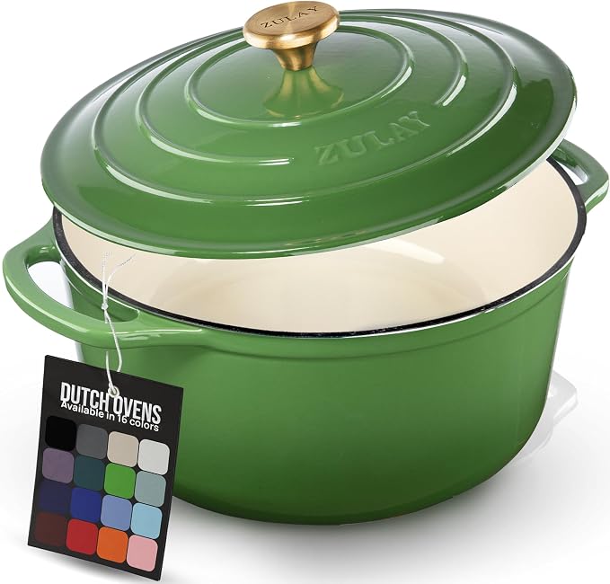 Zulay Kitchen 5 Quart Enameled Cast Iron Dutch Oven Pot by ZulayKitchen