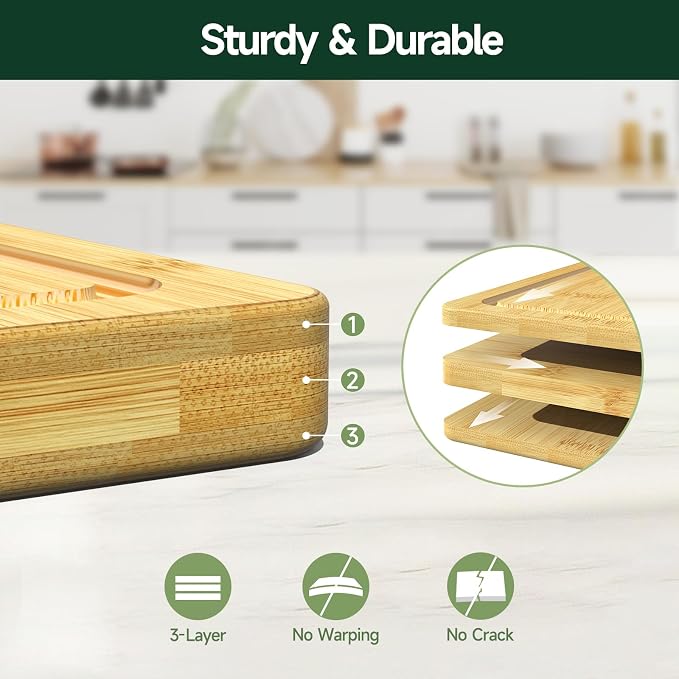 3-Piece Set Bamboo Cutting Board - Image 3