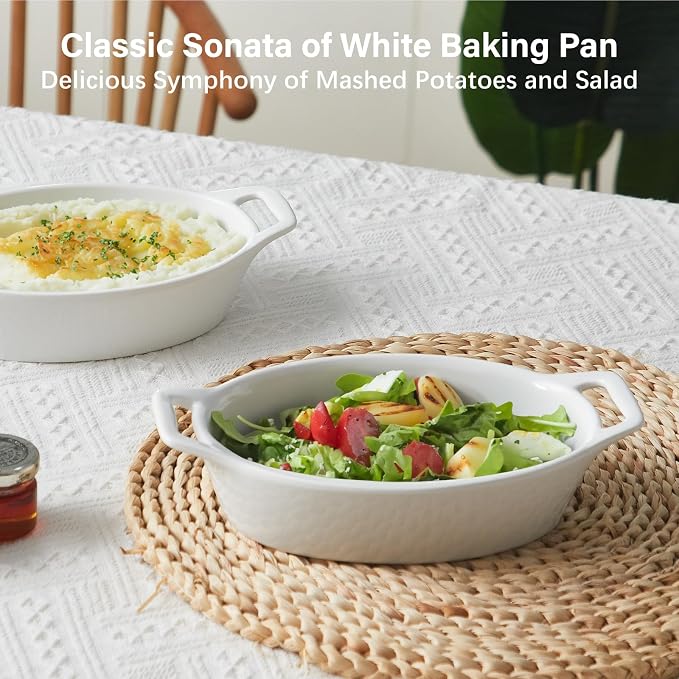 ONEMORE Oval Au Gratin Baking Dish, 20 oz Small Casserole Dishes - Image 3