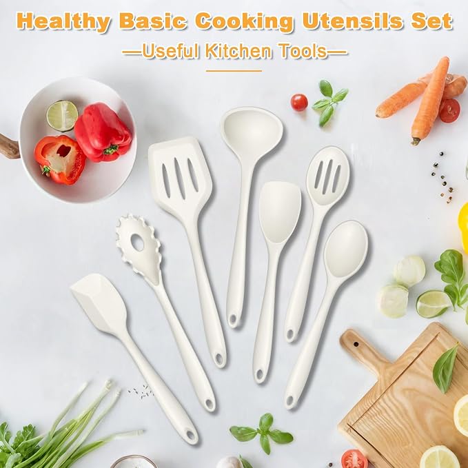 TeamFar Silicone Cooking Utensils Set, 7-Piece Heat Proof Kitchen Utensils Set - Image 7