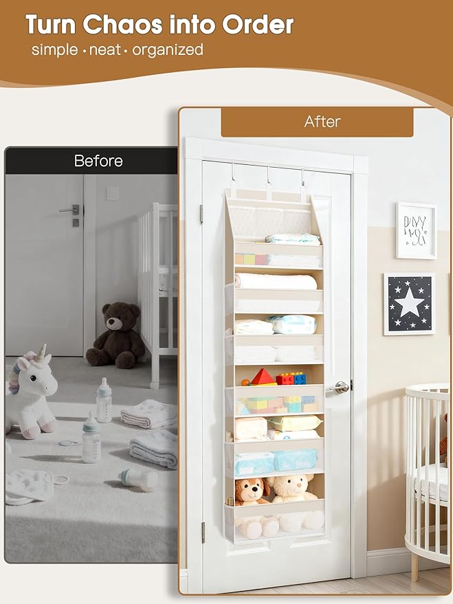 Criusia 2 Pack Over the Door Organizer, 6-Shelf Closet Hanging Storage - Image 7