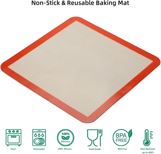 Square Silicone Baking Mats for 12 Inch Cake Pan/12x12 Cheesecake Pan/Toaster - Image 7