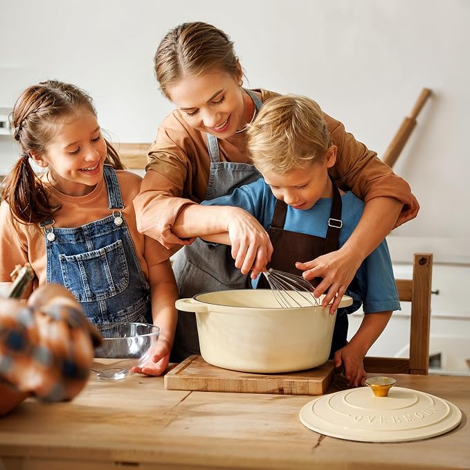 Overmont Enameled Cast Iron Dutch Oven - 7QT Pot - Heavy-Duty Cookware - Image 8