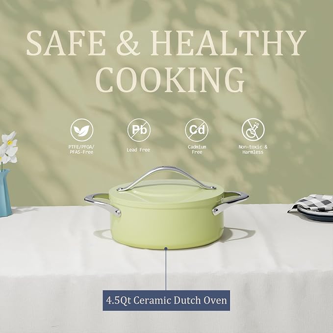 CookinCraze 4.5qt Ceramic Dutch Oven Pot - Image 2