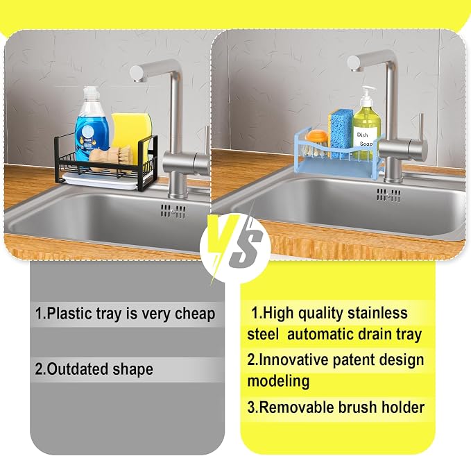 Maifan Stainless Steel Kitchen Sink Caddy Organizer - Image 4