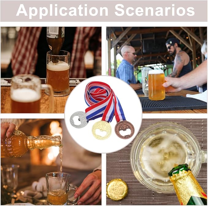 Cabilock 3pcs Bottle Opener, Medal Shaped Beer Opener - Image 7