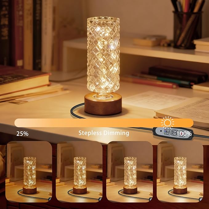 Dimmable Crystal Night Light, Small Bedside Lamp, Nightlight - Image 4