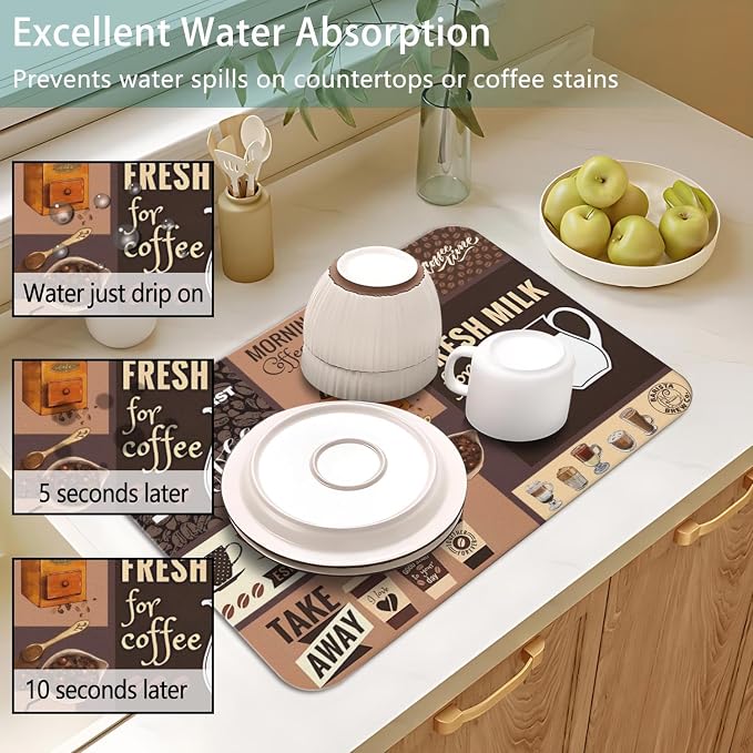 Dish Drying Mat for Kitchen Counter 2 Pack - Image 4