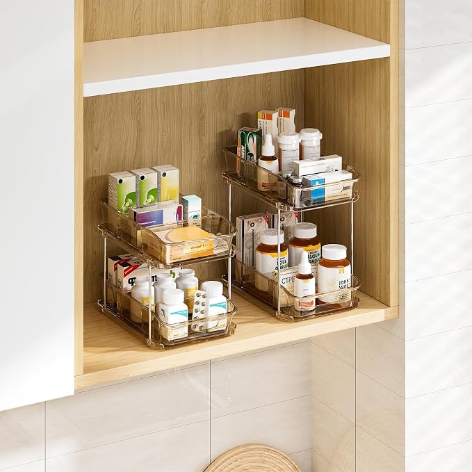 Delamu 2-Tier Under Sink Organizers and Storage, Pull Out Kitchen Pantry - Image 8