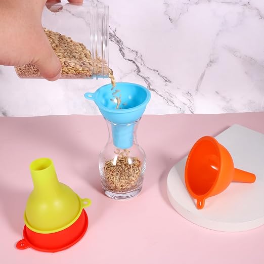 4 PCS Kitchen Silicone Funnel, 4 Colors Kitchen Funnel Set Wide Mouth Funnels - Image 6