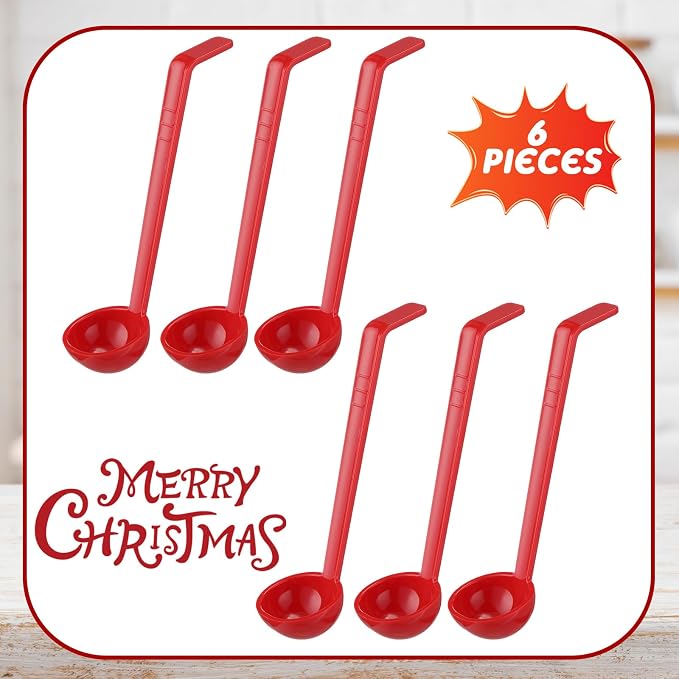 Tioncy 6 Pcs 1 Oz Small Ladle for Serving Sauce 8.07 Inches Plastic Mini Ladles - Image 2