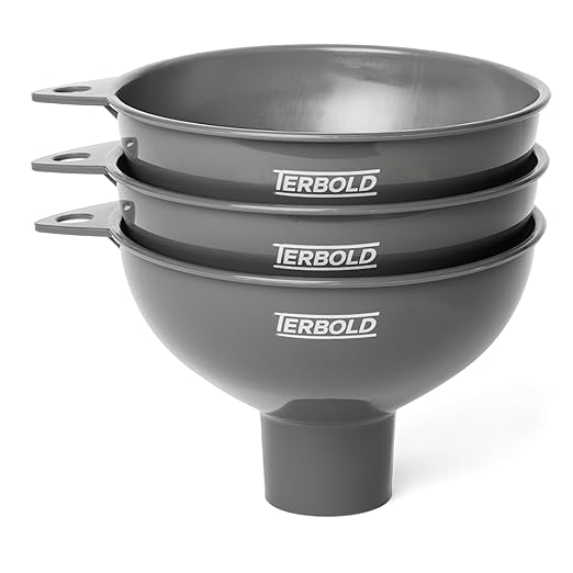 3pc Wide Mouth Canning Funnels for Filling Bottles and Mason Jars | Large Spout by Terbold