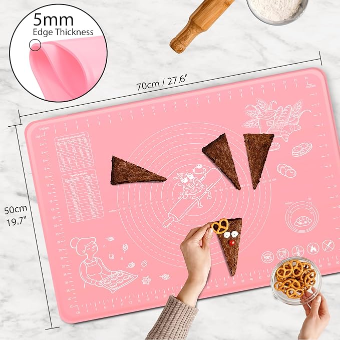 Silicone Pastry Mat 28" x 20" Extra Thick Non Stick Baking Mat - Image 3