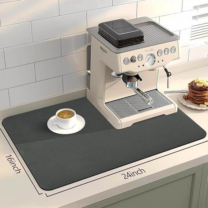 Bloss Coffee Bar Mat for Countertops, Kitchen Counter Mat, Absorbent Hide Stain - Image 2