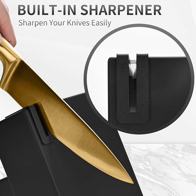 15-Piece Gold Kitchen Knife Block Set - Image 6