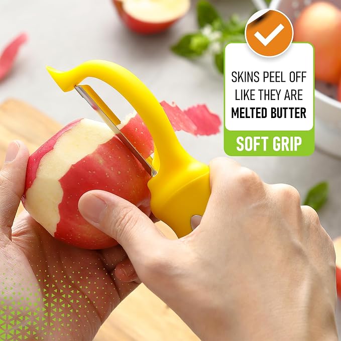 Spring Chef Premium Stainless Steel Yellow Swivel Potato Peelers - Image 4