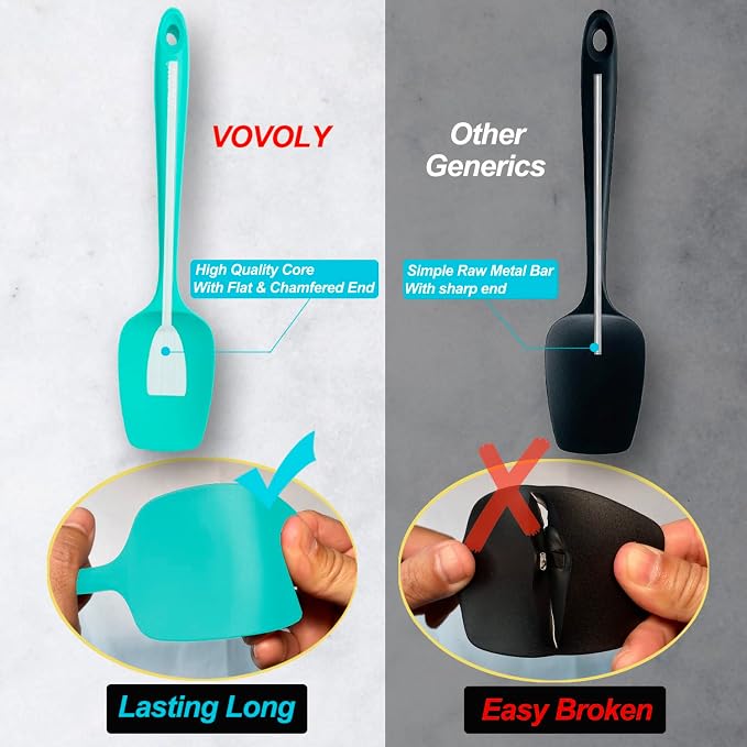 Silicone Spatula Set, High Heat Resistan Rubber Spoon Spatula, Non-Stick - Image 4