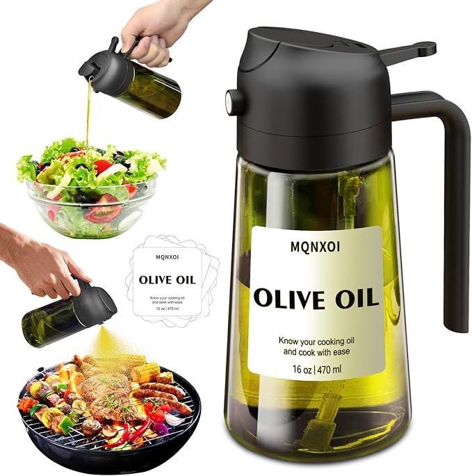 mqnxoi Oil Sprayer for Cooking, 2 in 1 Olive Oil Dispenser Bottle for Kitchen by Unknown