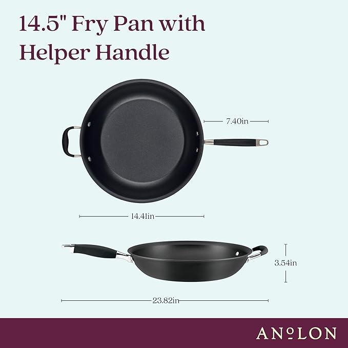 Anolon Advanced Home Hard Anodized Nonstick Frying Pan, 14.5 Inch – Large - Image 2