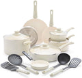 GreenLife Soft Grip 16 Piece Cookware Set, Non-Toxic PFAS-Free Ceramic Nonstick by GreenLife