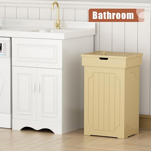 Function Home Trash Can Cabinet, 13 Gallon Kitchen Garbage Can, Wood Recycling - Image 9
