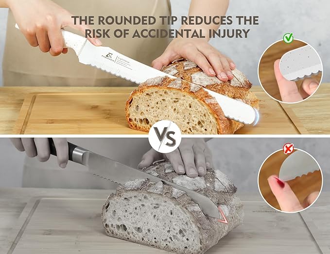 CoquusAid Upgrade Bread Knife for Homemade Bread, World‘s 1st Double Serrated - Image 3
