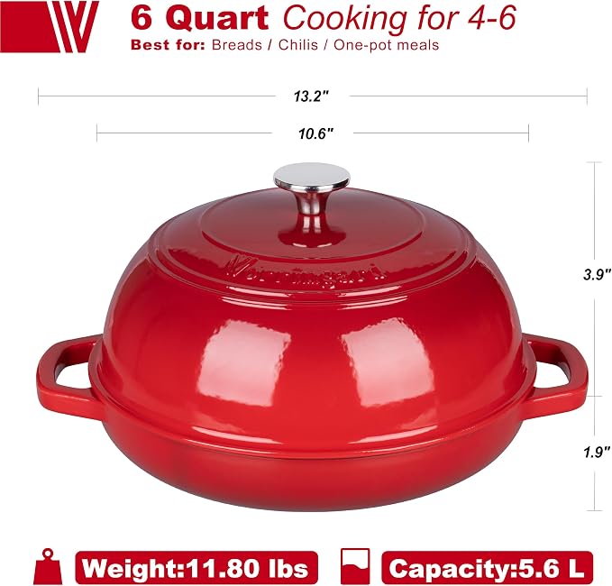 VORRINGARD Enameled Cast Iron Dutch Oven Pot - Image 2