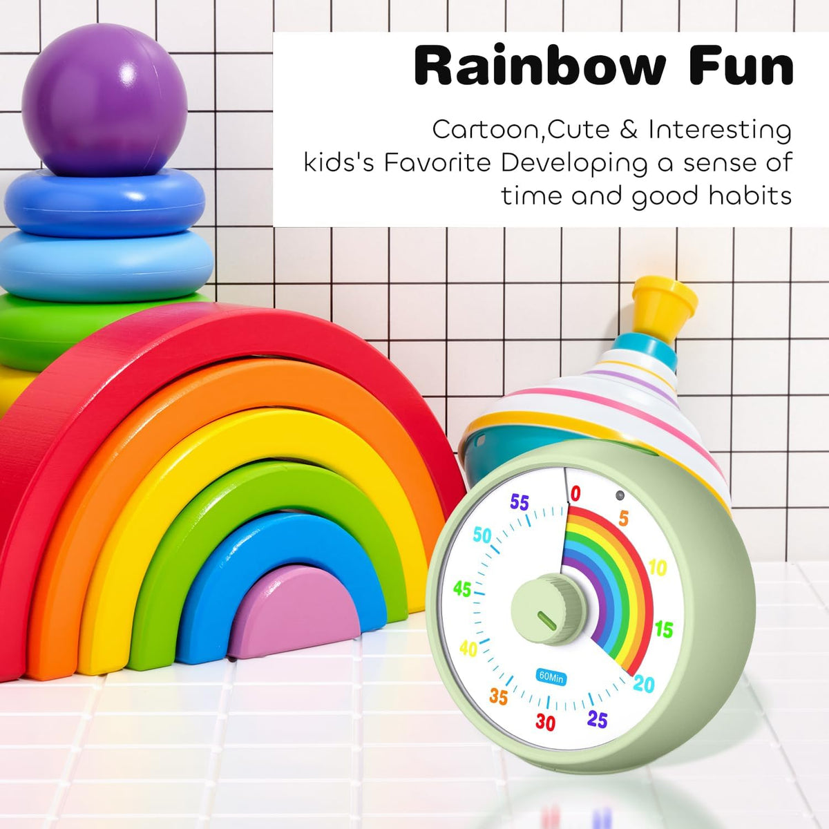 Visual Timer for Kids, 60-Minute Countdown Timer for Classroom Office