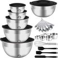 WEPSEN Mixing Bowls Set, Large Nesting Bowls 7, Measuring Cups and Spoons by WEPSEN