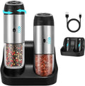 Rechargeable Gravity Electric Salt Grinder Set by GLOKUUCA